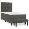 vidaXL Boxspringbett mit Matratze Dunkelgrau 100x200 cm Samt