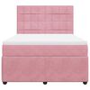 vidaXL Boxspringbett mit Matratze Rosa 140x200 cm Samt