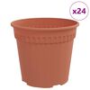 vidaXL Runder Blumentopf 24 pcs Ziegelrot &Oslash; 19 x 16 cm Kunststoff