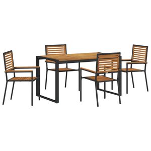 vidaXL Garten Essgruppe 5 pcs Schwarz und Braun Poly-Rattan