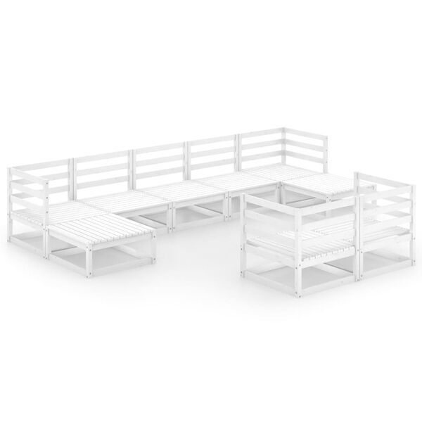vidaXL 9-tlg. Garten-Lounge-Set Massivholz Kiefer