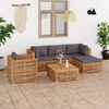 vidaXL 6-tlg. Garten-Lounge-Set mit Dunkelgrauen Kissen Teakholz