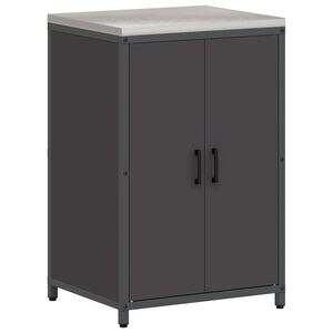 vidaXL K&uuml;chenaufbewahrungsschrank HATTEM Schwarz 60 x 50 x 92 cm Stahl