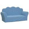 vidaXL Kindersofa 2-Sitzer Blau Weich Pl&uuml;sch