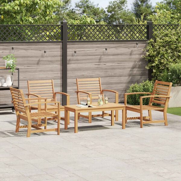 vidaXL Gartensofa-set 5 pcs Natur Massivholz Teak
