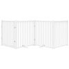 vidaXL 4-tlg. Hundetor mit T&uuml;r Faltbar Wei&szlig; 320 cm Massivholz Tanne