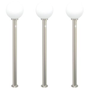 vidaXL Pollerleuchten mit Sensor 3 Stk. 120 cm Edelstahl IP44