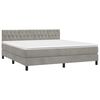 vidaXL Boxspringbett mit Matratze & LED Hellgrau 160x200 cm Samt