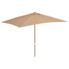 vidaXL Sonnenschirm mit Holz-Mast 200x300 cm Taupe