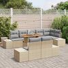 vidaXL Garten-Sofa-Set mit Speicher 9 pcs Beige Poly Rattan