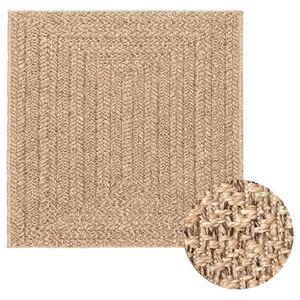 vidaXL Teppich ZIZUR 200x200 cm Jute-Optik Indoor und Outdoor