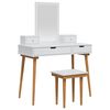 vidaXL Schminktisch-Set FAUSKE 5 Stk. Wei&szlig; 100 x 50 x 143 cm