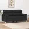 vidaXL 2-Sitzer-Sofa mit Kissen Schwarz 140 cm Stoff