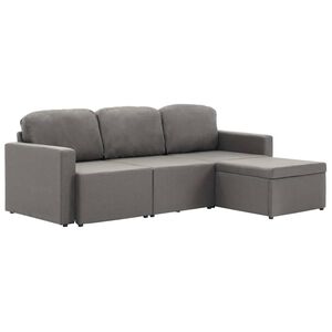 vidaXL Modulares 3-Sitzer-Schlafsofa Taupe Stoff