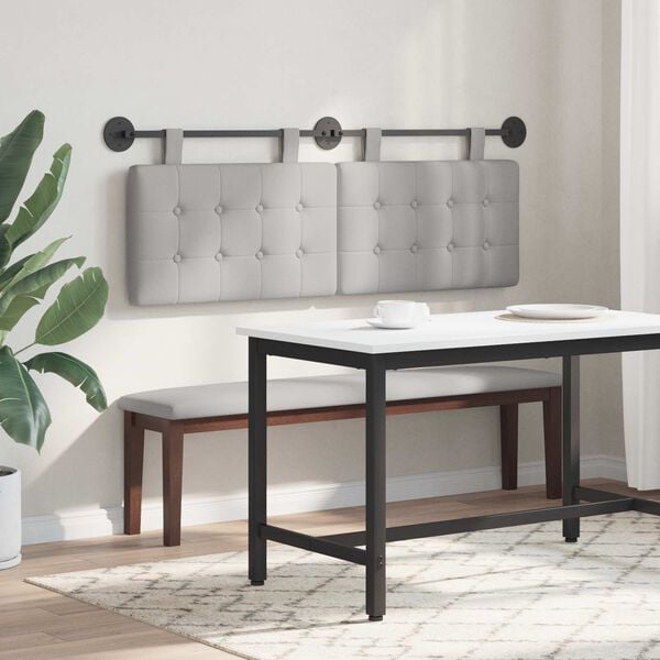 vidaXL H&auml;ngevorderseite Wandmontiert Wolkengrau 150 x 55 x 5 cm Stoff