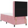 vidaXL Boxspringbett mit Matratze mit LED Rosa 80 x 200 cm Samt