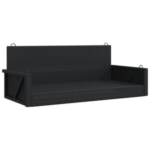 vidaXL H&auml;ngebank Schwarz 119x56x48 cm Poly Rattan