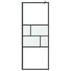 vidaXL Walk-in Duschwand Schwarz 80 x 195 x 0,5 cm Glas und Aluminium
