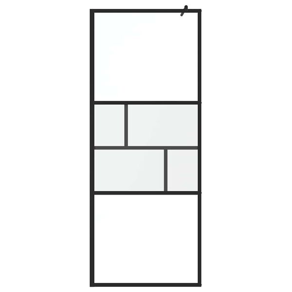 vidaXL Walk-in Duschwand Schwarz 80 x 195 x 0,5 cm Glas und Aluminium