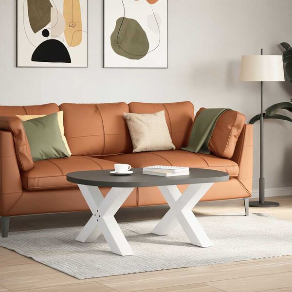 vidaXL Couchtischbeine X-Form 2 Stk. Wei&szlig; 70x(42-43) cm Stahl