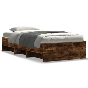 vidaXL Bettgestell ohne Matratze R&auml;uchereiche 90x190 cm Holzwerkstoff