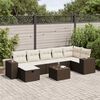 vidaXL 7-tlg. Garten-Sofagarnitur mit Kissen Braun Poly Rattan