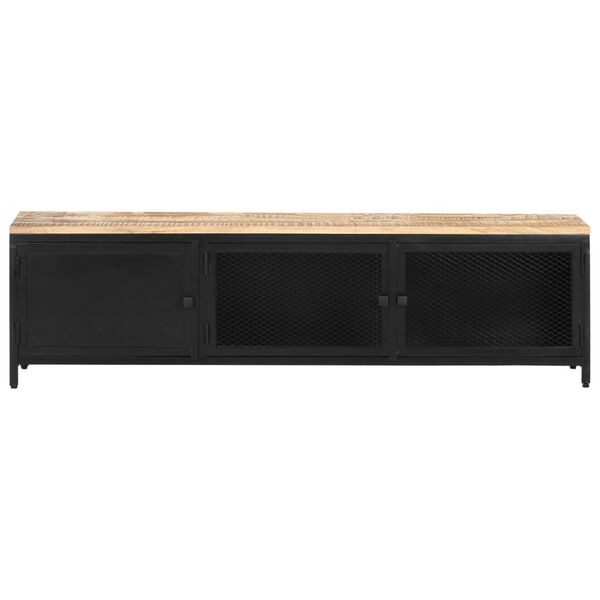 vidaXL TV-Schrank 130x30x37 cm Raues Mango-Massivholz