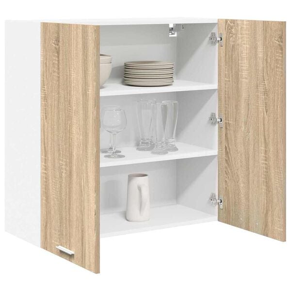 vidaXL H&auml;ngeschrank mit T&uuml;r Sonoma-Eiche 80 x 31 x 80 cm Holzwerkstoff