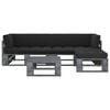 vidaXL 4-tlg. Paletten-Lounge-Set Grau Impr&auml;gniertes Kiefernholz
