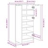 vidaXL Schuhregal Braun Eichen-Optik 59x35x100 cm Holzwerkstoff