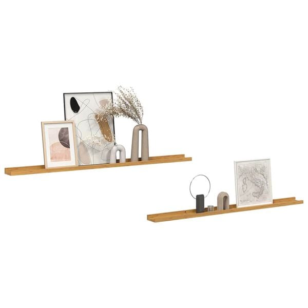 vidaXL Wandregal mit Regal 2 pcs Beige 115 x 9 x 3 cm Holzwerkstoff