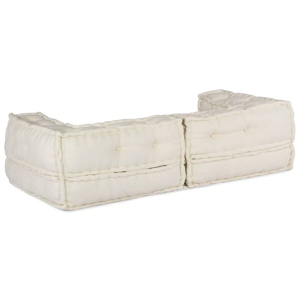 vidaXL 2-Sitzer-Modulsofa Creme 140x70x36 cm Stoff