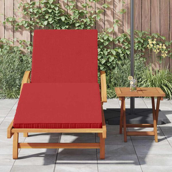 vidaXL Sonnenliege mit Kissen Rot 200 x 67 x 84cm Massivholz Akazie