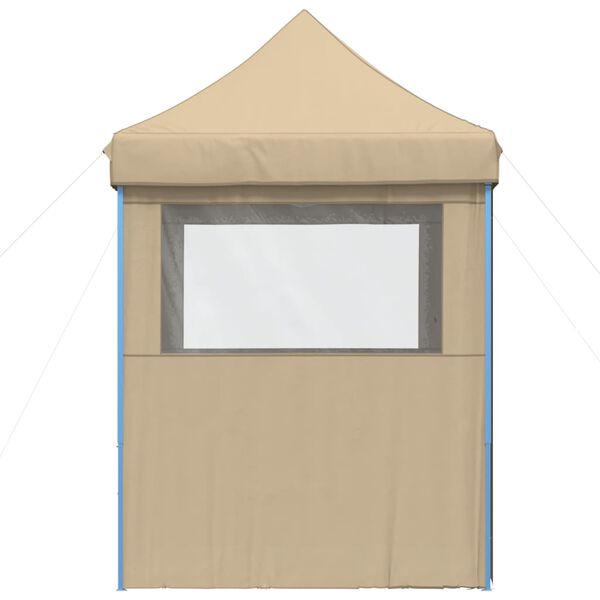 vidaXL Partyzelt Faltbar Pop-Up mit 4 Seitenteilen Beige