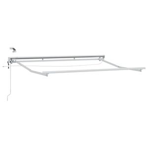 vidaXL Elektrische Markisenrahmen mit LEDs Wei&szlig; 2,5 x 2 m Aluminium
