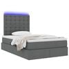 vidaXL Bett mit Stauraum und LED Dunkelgrau 120 x 200 cm Polyester