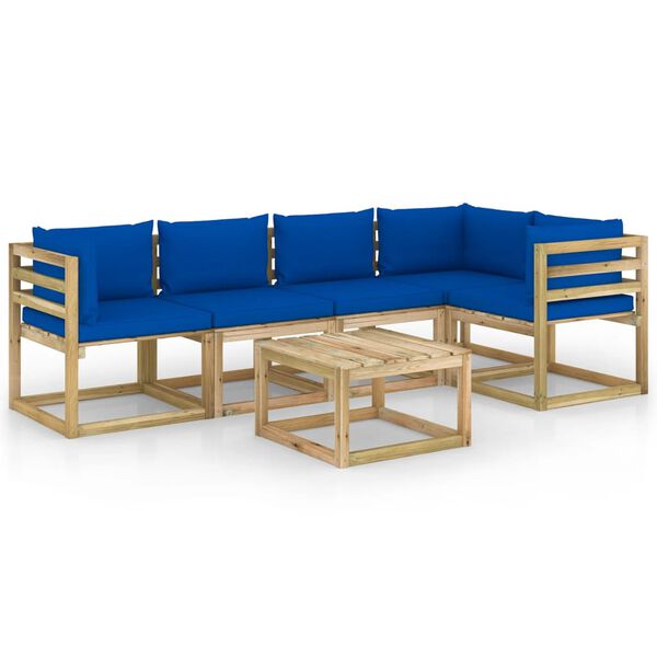 vidaXL 6-tlg. Garten-Lounge-Set mit Kissen Kiefernholz Impr&auml;gniert