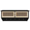 vidaXL Wandgarderobe Schwarz Holzwerkstoff und Rattan Natur