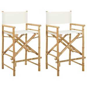vidaXL Klappstuhl f&uuml;r Regisseure 2 pcs Natur Bambus