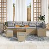 vidaXL Garten-Sofa-Set mit Kissen mit Kissen 9 pcs Beige und Hellgrau