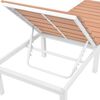 vidaXL Sonnenliegen 2 Stk. mit Tisch Aluminium WPC Wei&szlig; und Braun