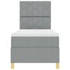 vidaXL Boxspringbett mit Matratze Hellgrau 80 x 200 cm Stoff