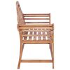 vidaXL Gartenbank mit Gr&uuml;ner Auflage 120 cm Massivholz Teak
