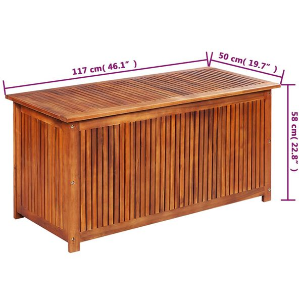 vidaXL Gartenbox 117&times;50&times;58 cm Massivholz Akazie