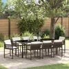 vidaXL Garten Essgruppe 9 pcs Braun Poly-Rattan