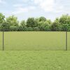 vidaXL Zaun mit Pfosten Grau 0,8 x 10 m Stahl und PVC