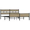 vidaXL Metallbett ohne Matratze Sonoma-Eiche 180x200 cm