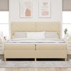 vidaXL Boxspringbett mit Matratze Creme 200 x 200 cm Stoff