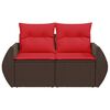 vidaXL Gartensofa mit Kissen 2-Sitzer Braun Poly Rattan