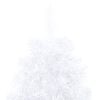 vidaXL K&uuml;nstlicher Halb-Weihnachtsbaum Beleuchtung Kugeln Wei&szlig; 240 cm